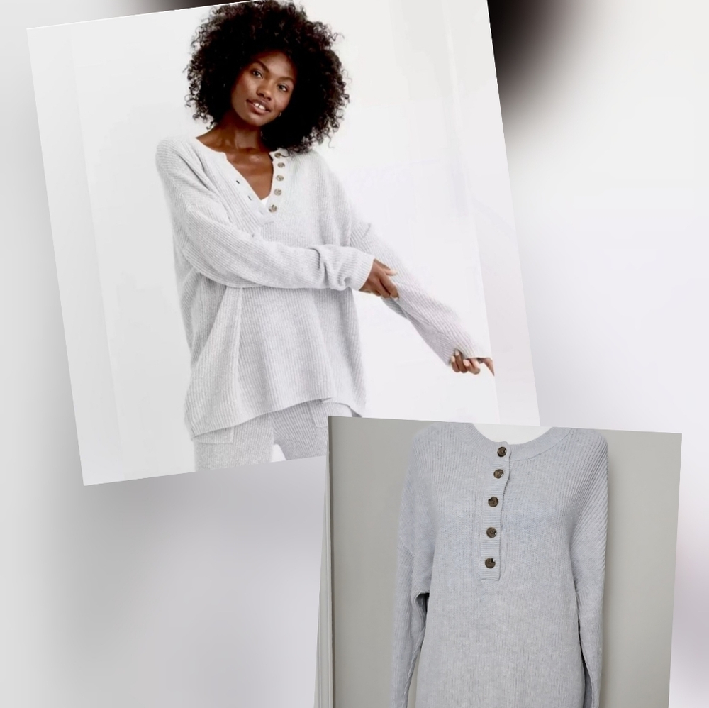 Aerie Women's Gray Heanley Oversized Knit Sweater Size S - Picture 2 of 13